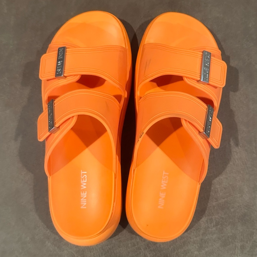 Nine West Neon Orange Sandals 9